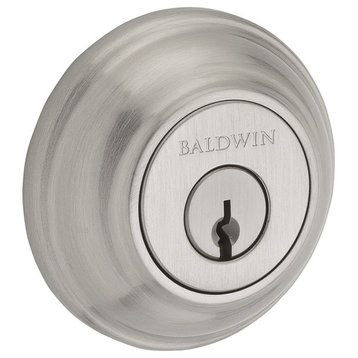 Baldwin Reserve Trad. Round Deadbolt - Satin Nickel, Single Cylinder