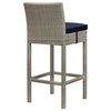 Conduit Bar Stool Outdoor Patio Wicker Rattan Set of 4 by Modway