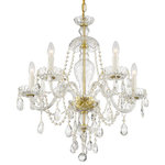 Crystorama - Candace 5 Light Polished Brass Chandelier - Elegance and glamour will illuminate the room with the Candance collection. Draped in an abundance of faceted cut crystal jewels, this timeless collection is a perfect traditional accent to a living room, dining room, bathroom, or entry. The chandeliers are available in polished brass and polished chrome with crystal options of Swarovski spectra and Swarovski strass.