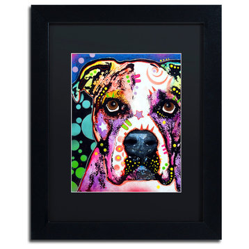 Dean Russo 'American Bulldog II' Framed Art, Black Frame, 11"x14", Black Matte