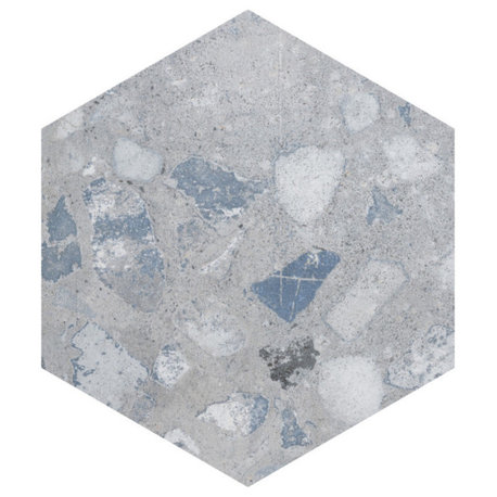 Recycle Hex River Blue Porcelain Floor and Wall Tile
