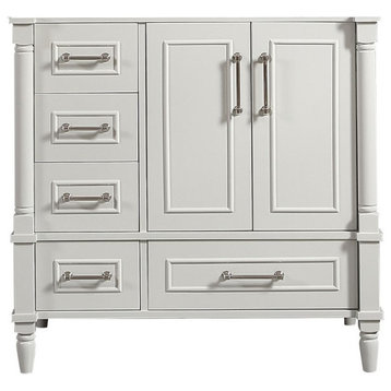 Aberdeen Bathroom Vanity, Coventry Gray, 36" Right, Cabinet Only