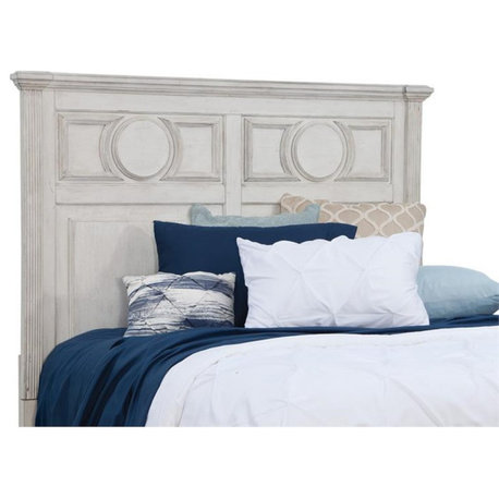 American Woodcrafters Brighten Antique White Wood Queen Panel Headboard