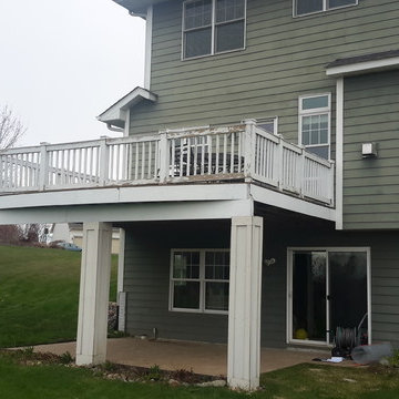 Cedar Pergola covered Cedar deck with Polycarbonate roof