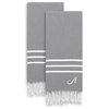 Alara Turkish Pestemal Hand Towels, Set of 2, Gray/White Stripes