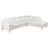 Avalon White Blended Leather Sectional Sofa