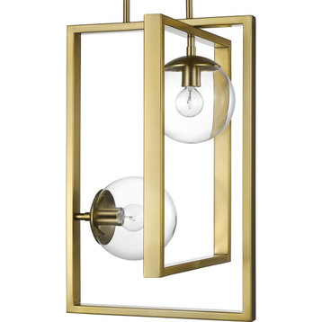 Atwell Collection Brushed Bronze 2-Light Pendant