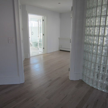 WATER MILL: 4" RED OAK INSTALLED AND PICKLED - 3 COATS BONA TRAFFIC SATIN