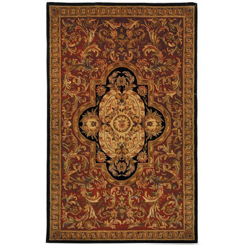Safavieh Classic Collection CL220 Rug, Red/Black, 3'x5'