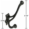 Hook Black Wrought Iron Double Coat 6 1/2"H X 3 1/2" Pack of 10