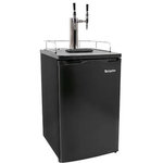 EdgeStar - EdgeStar KC2000TWINCAFE 20"W - Black - Features: Enjoy cold brew coffee on tap with this two tap cold brew kegerator The insulated tap tower keeps your liquid cold from keg to glass With its compact size, this kegerator fits most anywhere The specialty faucet features a cascading pour, creating a pleasing mouth feel This dispense system arrives with everything needed to tap your first keg of cold brew: a draft tower, specialty faucet, classic tap handle, Sankey coupler, dual-gauge Nitrogen regulator, & 5 lb. Nitrogen tank Store up to a half shell Sankey standard keg Covered under a 1 year parts, 90 day labor manufacturer warranty Specifications: Defrost Type: Manual Number of Draft Towers: 1 Number of Taps: 2 Depth: 24-13/16" Height: 48-1/2" Width: 20-1/8"