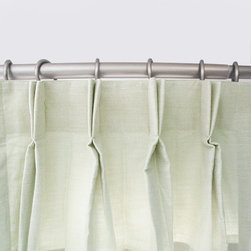 Washed Belgian Linen Drapes-Mint Green - Curtains