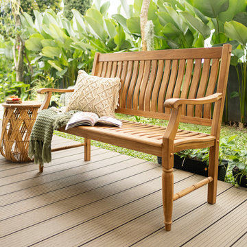 Livingston Teak Wood Outdoor Bench
