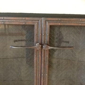 Craftsman-Style Fireplace Doors