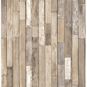 Barn Board Brown Thin Plank Wallpaper Bolt