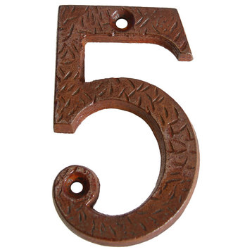 RCH Hardware Iron Rustic Country House Number, 3-Inch, Various Finishes, Rust, 5