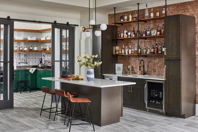 Photo of a transitional home bar in Atlanta.