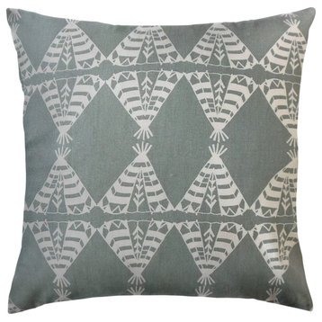 The Pillow Collection Gray Danforth Throw Pillow, 18"