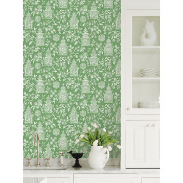 Green Danson Peel & Stick Wallpaper Bolt
