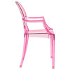 Modern Contemporary Urban Kitchen Room Dining Chair, Set of 2, Pink, Plastic