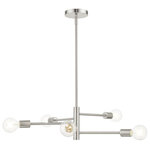 Livex Lighting - Livex LightiBannister, 5 Light Chandelier, Brushed Nickel/Satin Nickel - Simplicity and attention to detail are the key eleBannister 5 Light Ch Brushed NickelUL: Suitable for damp locations Energy Star Qualified: n/a ADA Certified: n/a  *Number of Lights: 5-*Wattage:60w Medium Base bulb(s) *Bulb Included:No *Bulb Type:Medium Base *Finish Type:Brushed Nickel