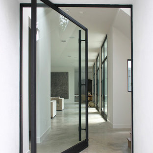 ヒューストンのモダンスタイルのおしゃれな玄関 (コンクリートの床) の写真