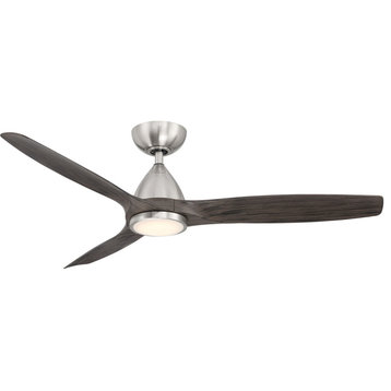 Skylark 1 Light 54 in. Indoor Ceiling Fan, Brushed Nickel Ebony