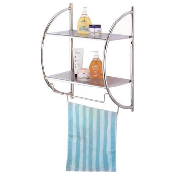 Simple Spaces Y19-CH Wall Rack, 2 Shelves, Mirror Polished Chrome