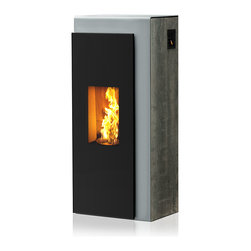Po&ecirc;le &agrave; granul&eacute;s - Rika "KAPO" - Corps argent et m&eacute;tal effet vieilli - Freestanding Stoves