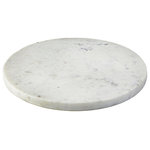Serene Spaces Living - Marble Collection, 12" Round Marble Tray - Single - Introducing our round marble serving tray, a paragon of simplistic beauty. This tray isn't just about looks; crafted from top-tier natural marble, it promises unmatched quality and durability, standing up to the rigors of daily use and the demands of special events with equal poise. Its versatility shines through whether you're laying out a spread of snacks and fruits, arranging an elegant afternoon tea, or simply accenting your kitchen, dining area, or outdoor setting with its seamless blend of functionality and style. It also adapts into a chic display for your cherished vases, a curated stack of books, or as an organizer for your bathroom luxuries. Sold individually, the tray measures 12" Diameter & 0.5" Tall. You can count on quality, design, and manufacturing when you order from Serene Spaces Living, where we curate everything with love.