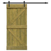 TMS K Series Barn Door With Sliding Hardware Kit, Jungle Green, 42"x84"