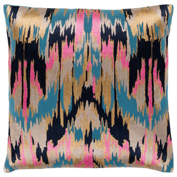 Ara Pillow, Bright Pink, 22"x22", Polyester Insert