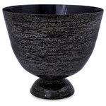 NOVICA - Nebula Lacquered Bamboo Centerpiece - Handcrafted from coiled bamboo, this footed bowl centerpiece is similar to those found in Buddhist temples brimming with wondrous flowers. Daeng Thanunchai finishes the gray and black centerpiece with several coatings of lacquer.