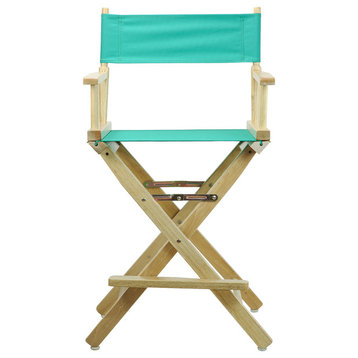 24" Director's Chair With Natural Frame, Teal Canvas