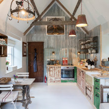 barn kitchen idea w corrigated tin