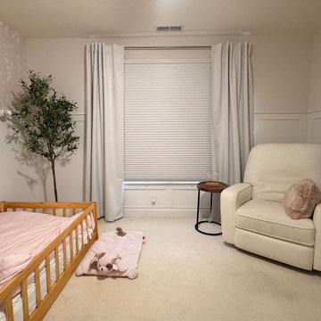 Blackout Cellular Shades with Lined Drapery for a Toddler Bedroom