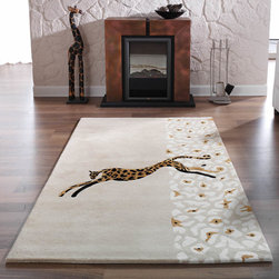 Kalahari Jaguar Rugs in Beige - Floor Rugs