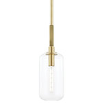Hudson Valley Lighting - Hudson Valley Lighting 6908-AGB Lenox Hill - One Light Pendant - Minimalist design allows the beauty of Lenox HiLenox Hill One Light Aged Brass Clear GlaUL: Suitable for damp locations Energy Star Qualified: n/a ADA Certified: n/a  *Number of Lights: Lamp: 1-*Wattage:6w E26 Medium Base bulb(s) *Bulb Included:Yes *Bulb Type:E26 Medium Base *Finish Type:Aged Brass