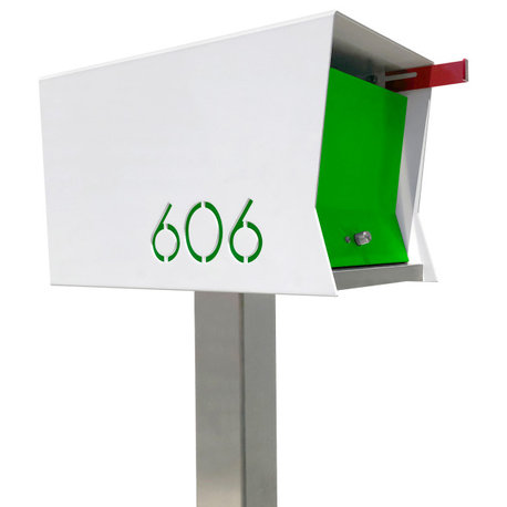 The RetroBox with Locking doors. Modern Pole Mounted Mailbox, Pole not included.