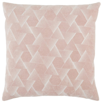 Jaipur Living Jacques Geometric Throw Pillow, Blush/Silver, Polyester Fill