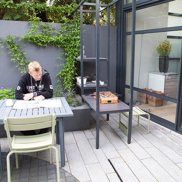 Modern family garden with clean lines