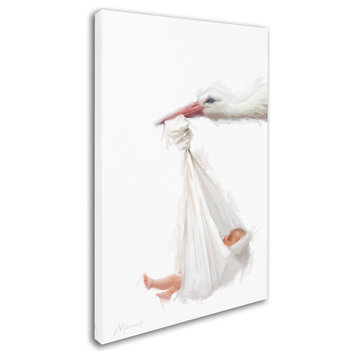 The Macneil Studio 'Stork and Baby' Canvas Art, 16" x 24"
