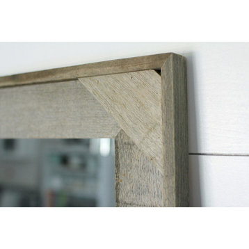 Rustic Mirror, Cornerblock Barnwood Style, 22"x26"