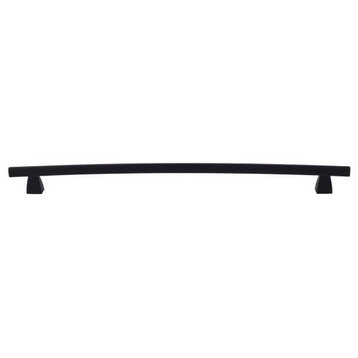 Top Knobs TK6 Arched 12 Inch Center to Center Bar Cabinet Pull - Flat Black