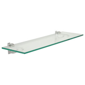 10" x 33"  Inch Heron Clear Floating Glass Shelf Kit 3/8" thick Spancraft