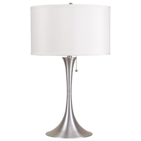 Ore Furniture  27 in. Brush Silver Retro Table Lamp