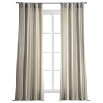 Half Price Drapes - Del Mar Stone Linen Blend Stripe Curtain Single Panel, 50"x120" - Rich in texture these Veranda Faux Linen Blend Curtains are gracefully crafted. Woven from the world's finest Linen and blended with sturdy polyester for the perfect weave and fall. Each panel is finished with our Exclusive 3' Pole Pocket with Back Tab (Hidden Tab) & Hook Belt header for a practical and modern look. As a general rule, for proper fullness panels should measure 2-3 times the width of your window/opening.