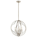 Kichler - Chandelier 4-Light, Polished Nickel - Clear and beveled glass panels add instant elegance and glamor to this 4 light chandelier from the Montavello collection's transitional orb design in Polished Nickel.