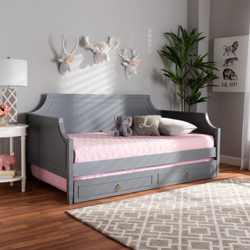 Kingston Full Size Daybed, Grey, With Trundle