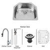All in One 24 in. Undermount Stainless Steel Kitchen Sink and Chrome Faucet Set